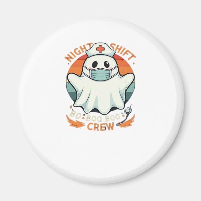 Spooky Halloween Nurse Funny Ghost Costume Boo Boo Magnet (Front)
