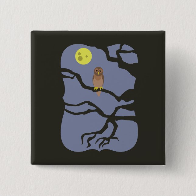 Spooky Halloween Owl 15 Cm Square Badge (Front)
