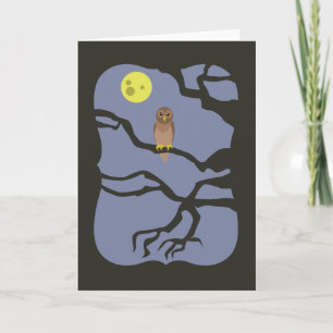 Spooky Halloween Owl Card