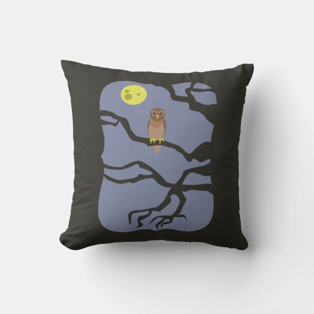 Spooky Halloween Owl Cushion (Front)