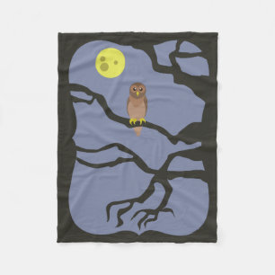 Spooky Halloween Owl Fleece Blanket