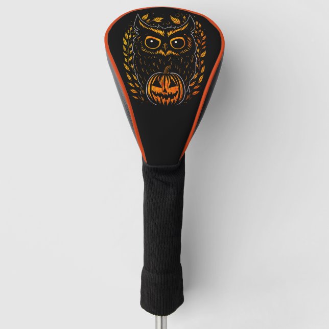 Spooky Halloween Owl Golf Head Cover (Front)