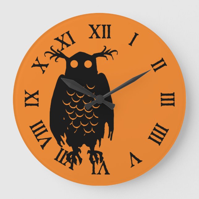 Spooky Halloween owl Large Clock (Front)
