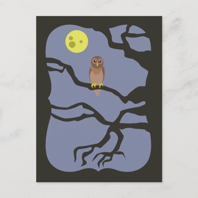 Spooky Halloween Owl Postcard (Front)