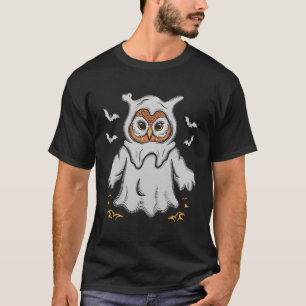 Spooky Halloween Owl Wearing Ghost Suit Gift T-Shirt