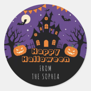 Spooky Halloween Party Classic Round Sticker