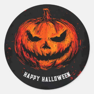 Spooky Halloween Party Classic Round Sticker