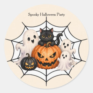 Spooky Halloween Party Classic Round Sticker