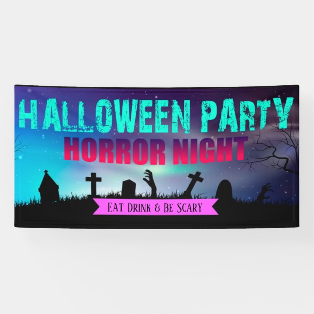 spooky Halloween party eat drink scary  Banner (Horizontal)