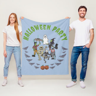 Spooky Halloween Party Fleece Blanket