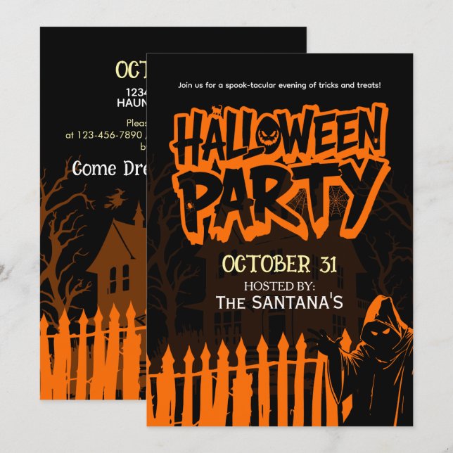 Spooky Halloween Party Flyer Invitation (Front/Back)