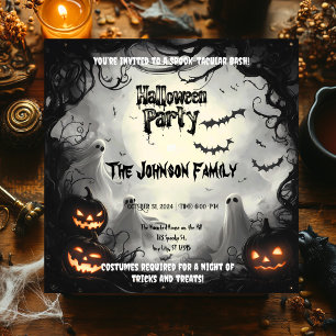 Spooky Halloween Party - Ghosts and Pumpkins Invitation