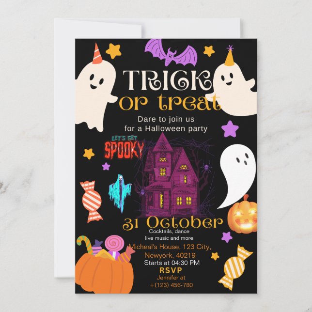Spooky Halloween Party Invitation (Front)