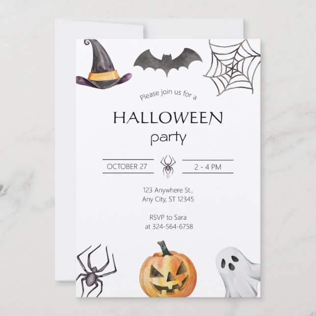 Spooky Halloween Party Invitation (Front)