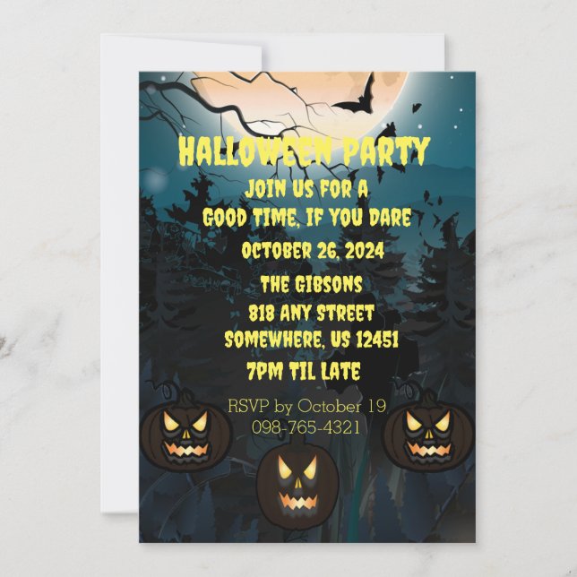 Spooky Halloween Party Invitation (Front)
