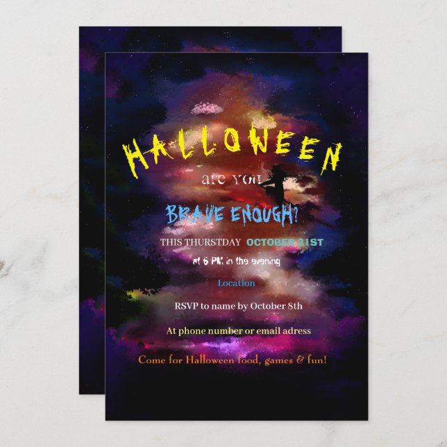 SPOOKY Halloween Party Invitation (Front/Back)