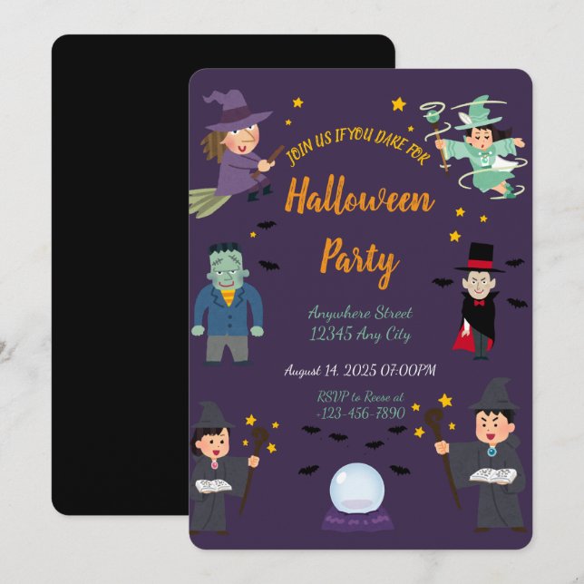 Spooky Halloween Party Invitation (Front/Back)