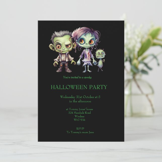 Spooky Halloween Party Invitation (Standing Front)