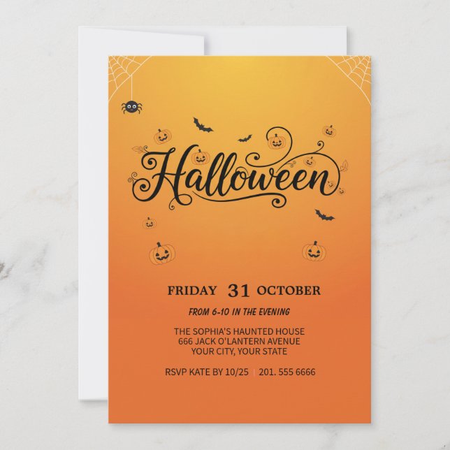 Spooky Halloween Party Invitation (Front)