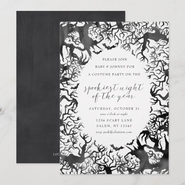 Spooky Halloween Party Invitation (Front/Back)