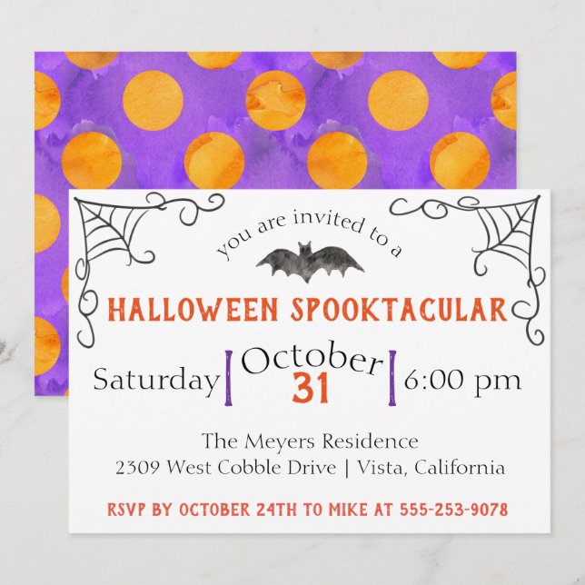 Spooky Halloween Party Invitation (Front/Back)