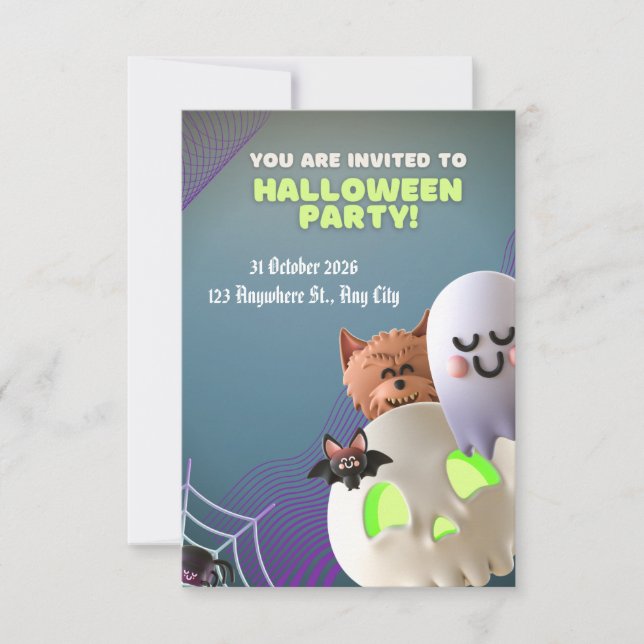 Spooky Halloween Party Invitation Card🎃👻 (Front)