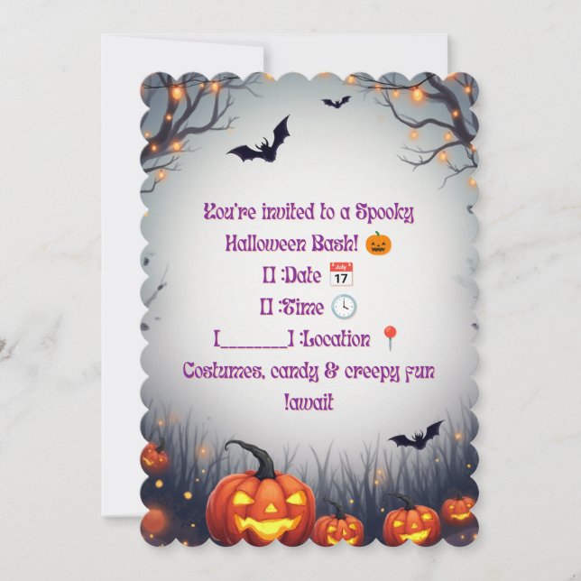 Spooky Halloween Party Invitation 🎃 Fun & Creepy (Front)