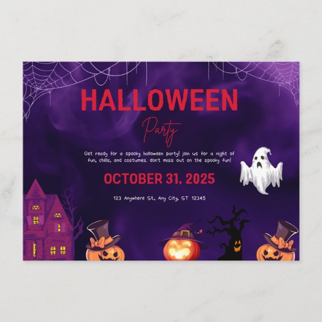 Spooky Halloween Party Invite Design (Front)