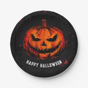 Spooky Halloween Party Paper Plate
