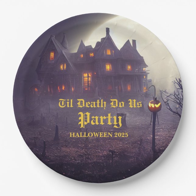 Spooky Halloween Party  Paper Plate (Front)