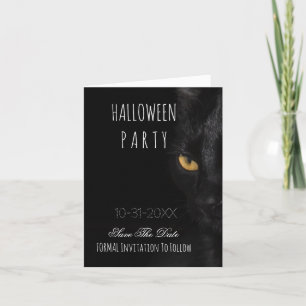 Spooky Halloween Party Save The Date Black Cat Announcement