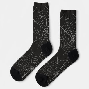 Spooky Halloween Party Spiderweb Bold Black Socks