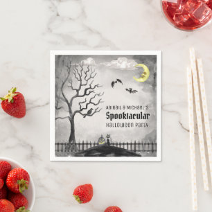 Spooky Halloween Party Watercolor Spooktacular Napkin