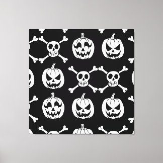 Spooky Halloween Pattern Canvas Print
