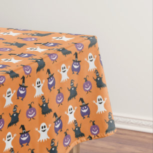 Spooky Halloween Pattern On A Tablecloth