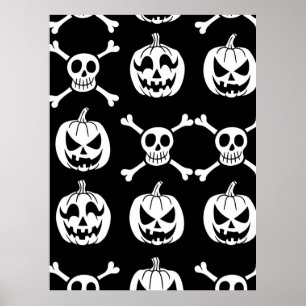 Spooky Halloween Pattern Poster