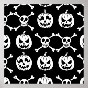 Spooky Halloween Pattern Poster