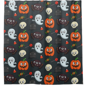 Spooky Halloween Pattern Shower Curtain