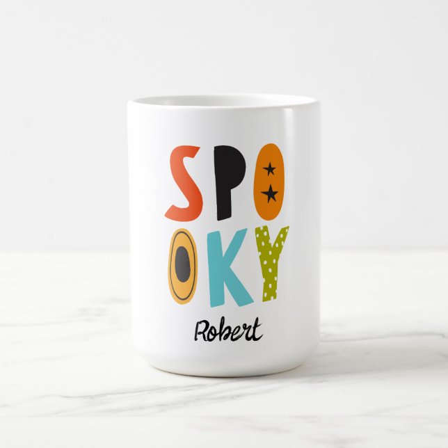 Spooky Halloween Personalised name  Coffee Mug (Center)