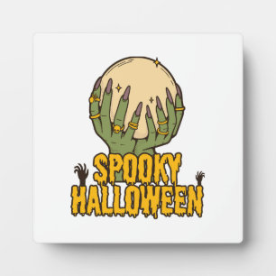 spooky halloween plaque