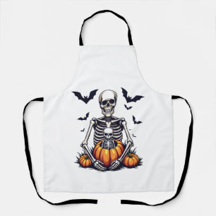 Spooky Halloween Pregnant Skeleton Pregnancy Apron