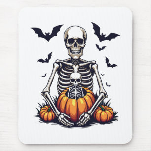 Spooky Halloween Pregnant Skeleton Pregnancy Mouse Mat
