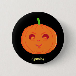 Spooky Halloween Pumpkin 6 Cm Round Badge