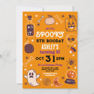 Spooky Halloween Pumpkin Birthday Kids Invitation
