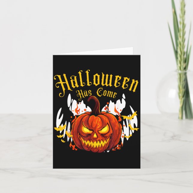 Spooky Halloween Pumpkin Card (Front)