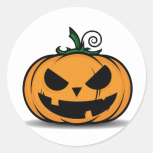 Spooky Halloween Pumpkin Classic Round Sticker