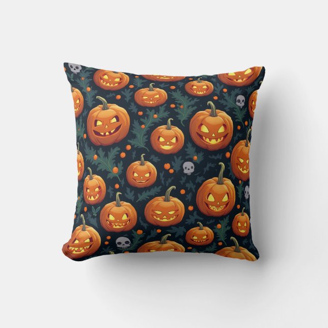 Spooky Halloween Pumpkin Cushion (Front)