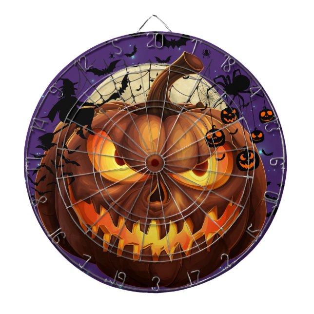 Spooky Halloween Pumpkin Dartboard  (Front)