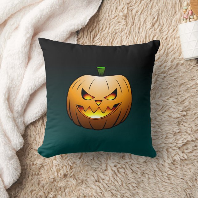 Spooky Halloween Pumpkin Face Cushion (Blanket)