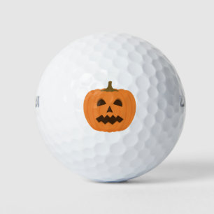 Spooky Halloween pumpkin face. Cute Jack-o'-Lanter Golf Balls